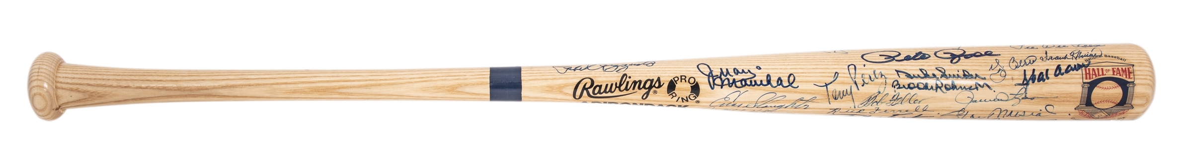 Hall of Famers & Stars Multi Signed Rawlings Hall of Fame Bat With Over 30 Signatures (JSA)